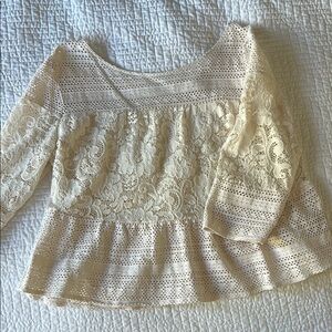 Anthropologie Elegant Cream Lace Women's Top